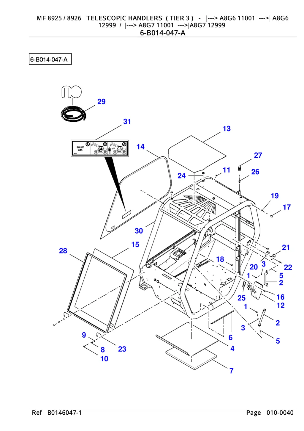 mf 8925 8926 telescopic handlers tier 3 a8g6 7