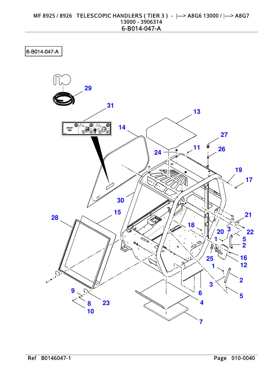 mf 8925 8926 telescopic handlers tier 3 a8g6 7