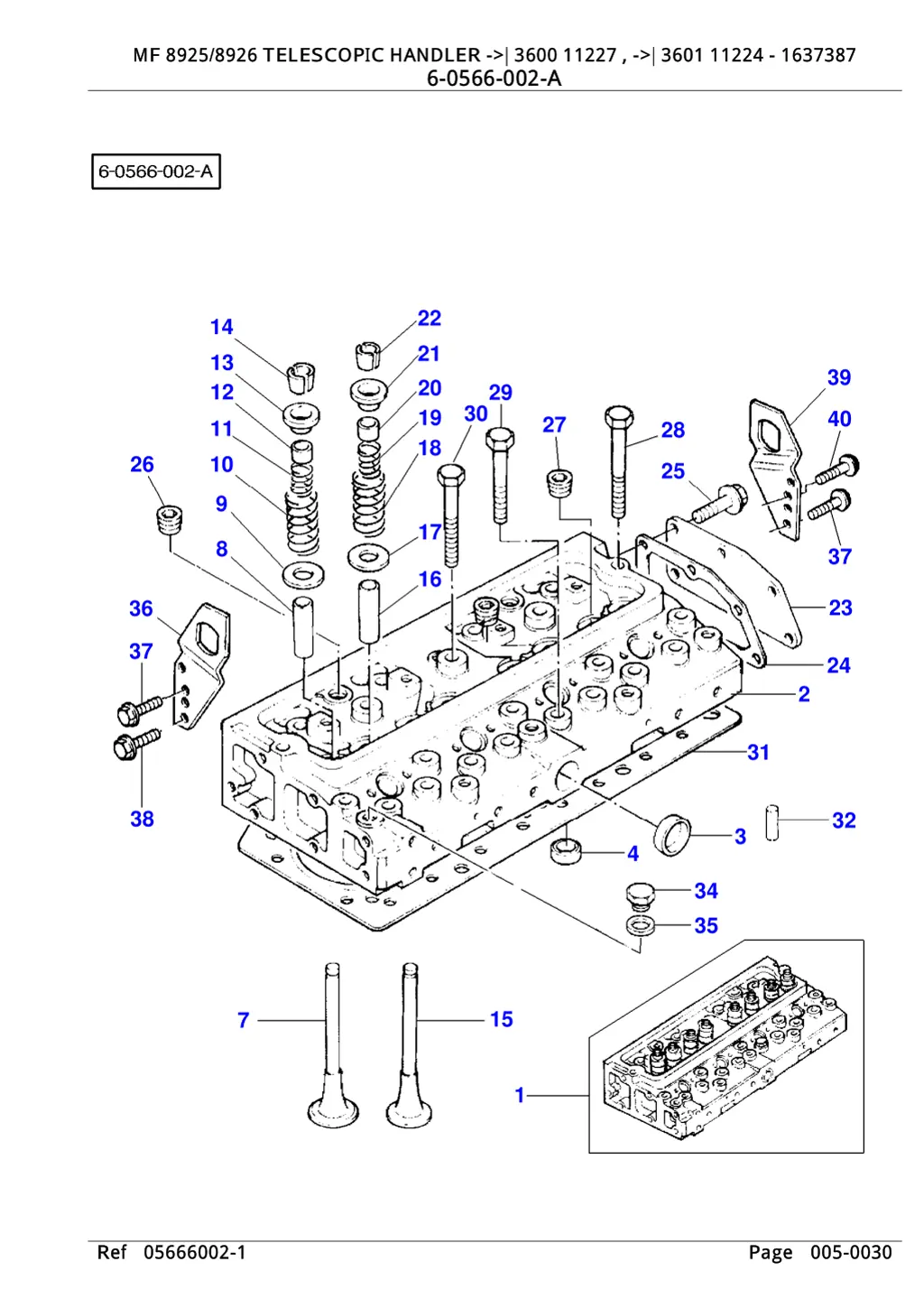 mf 8925 8926 telescopic handler 3600 11227 3601 5