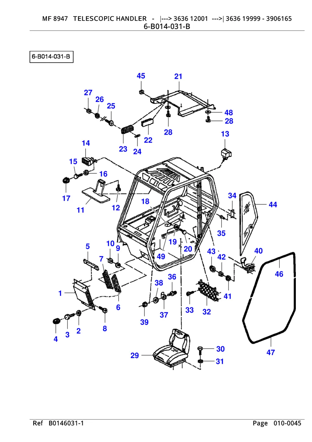 mf 8947 telescopic handler 3636 12001 3636 19999 8