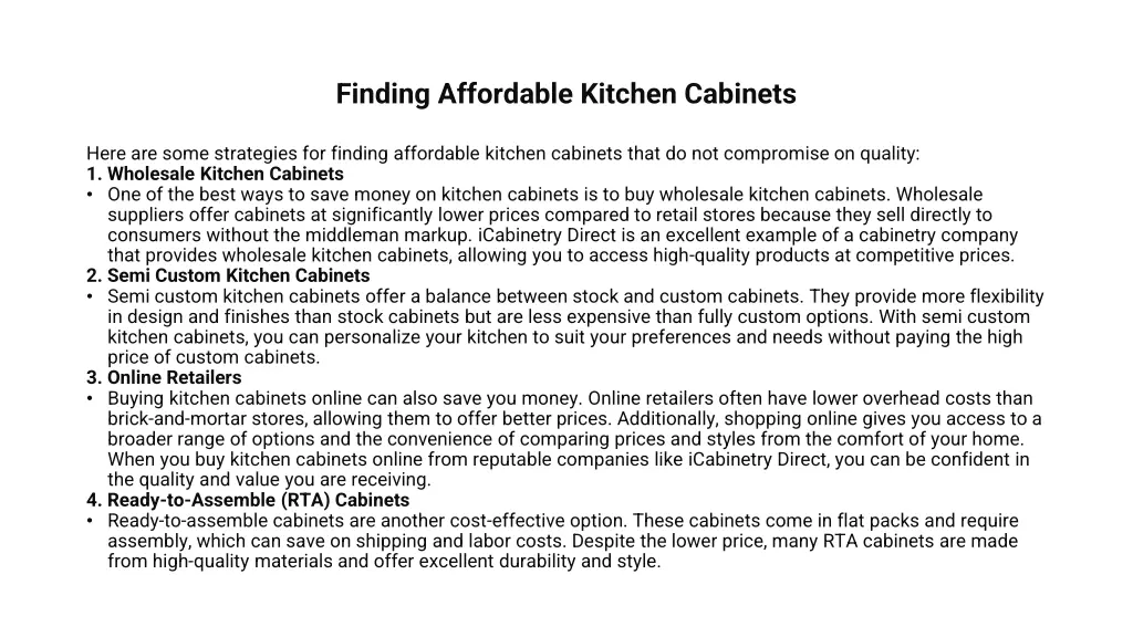 finding affordable kitchen cabinets