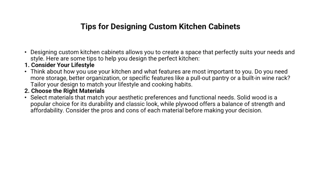 tips for designing custom kitchen cabinets