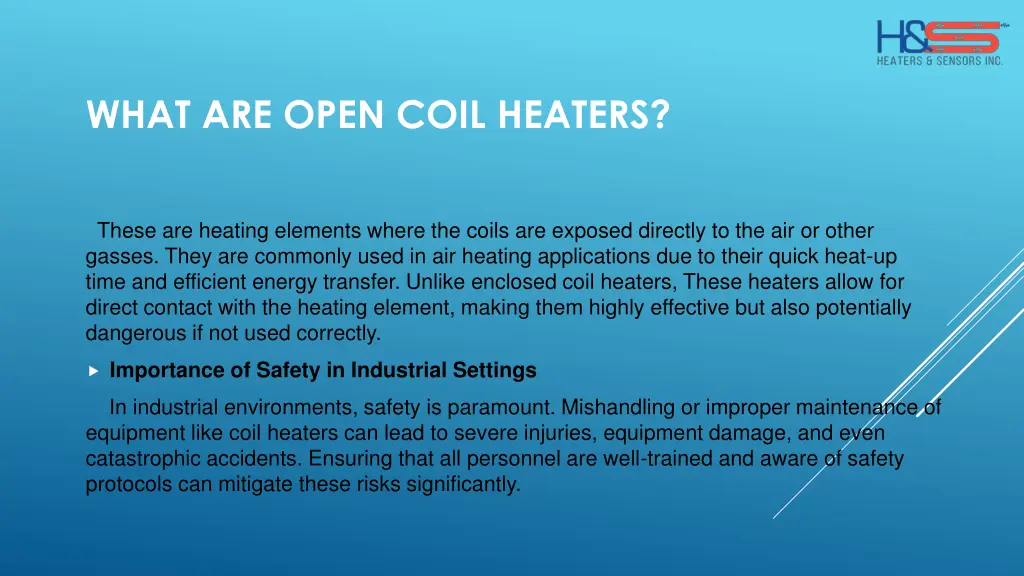 what are open coil heaters