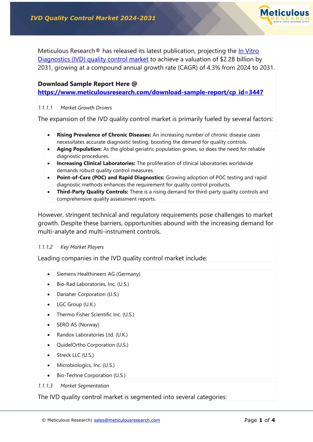 ivd quality control market 2024 2031