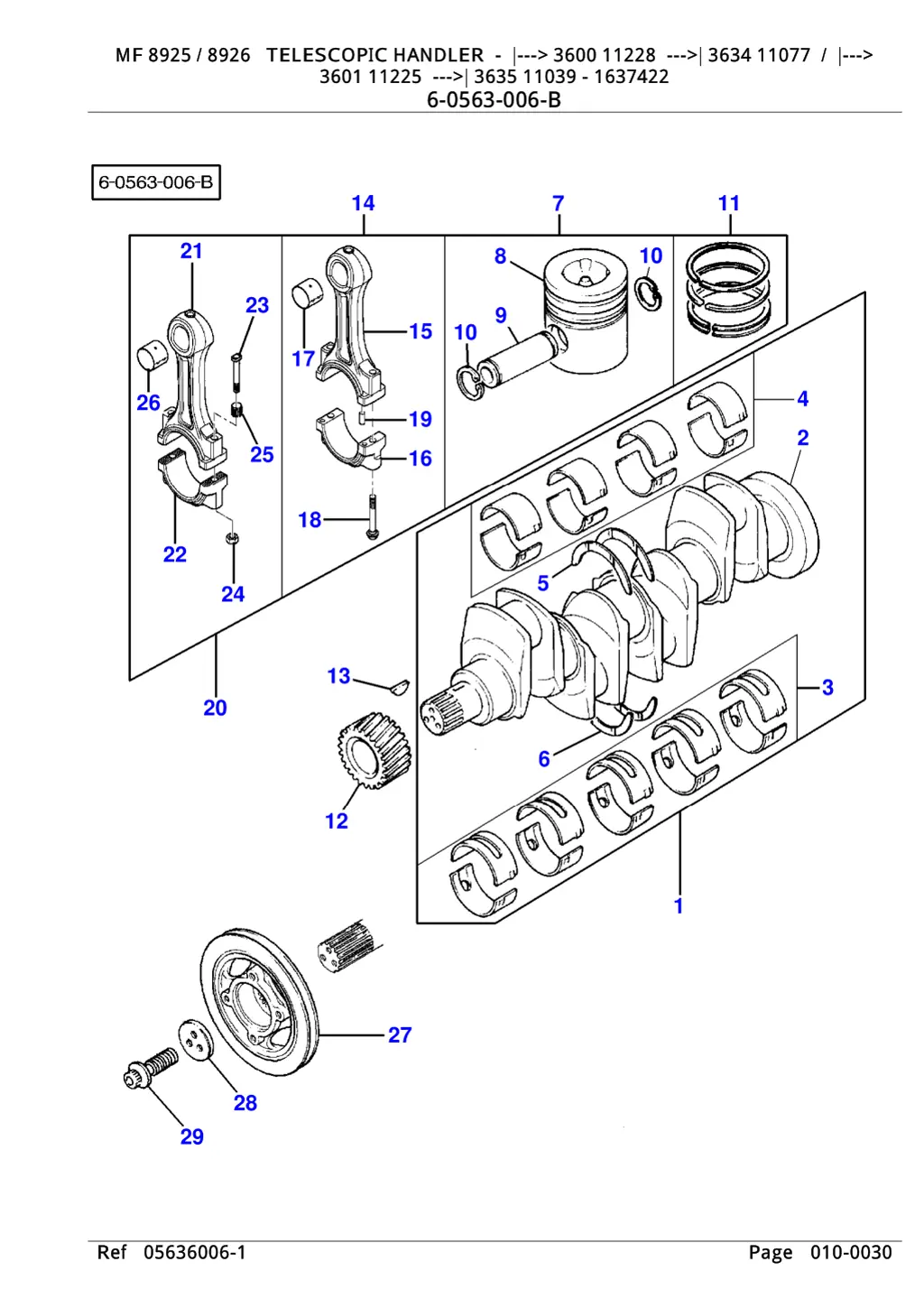 mf 8925 8926 telescopic handler 3600 11228 3634 5