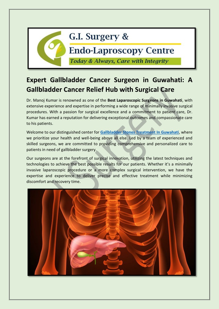 expert gallbladder cancer surgeon in guwahati