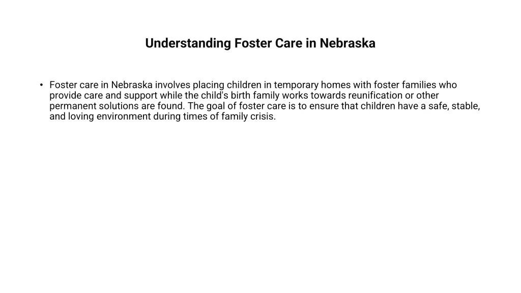 understanding foster care in nebraska