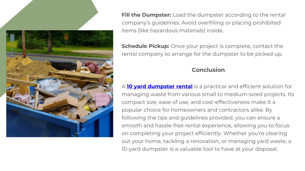 fill the dumpster load the dumpster according