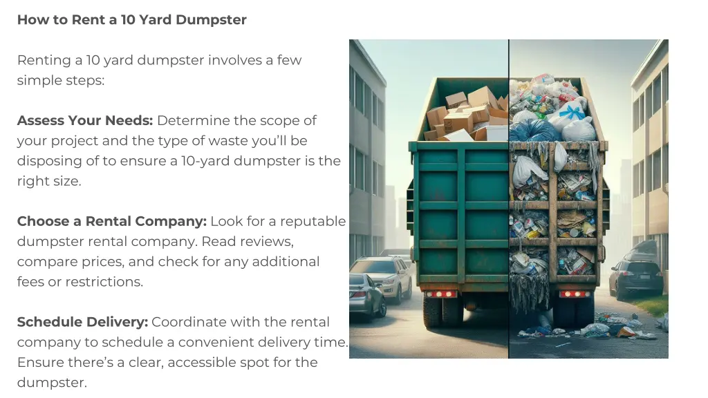 how to rent a 10 yard dumpster