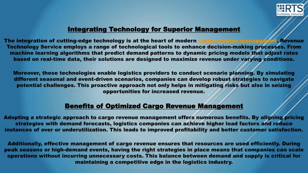 integrating technology for superior management