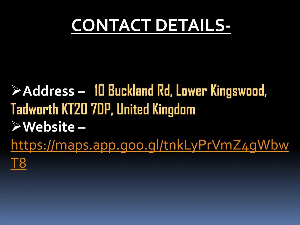 contact details