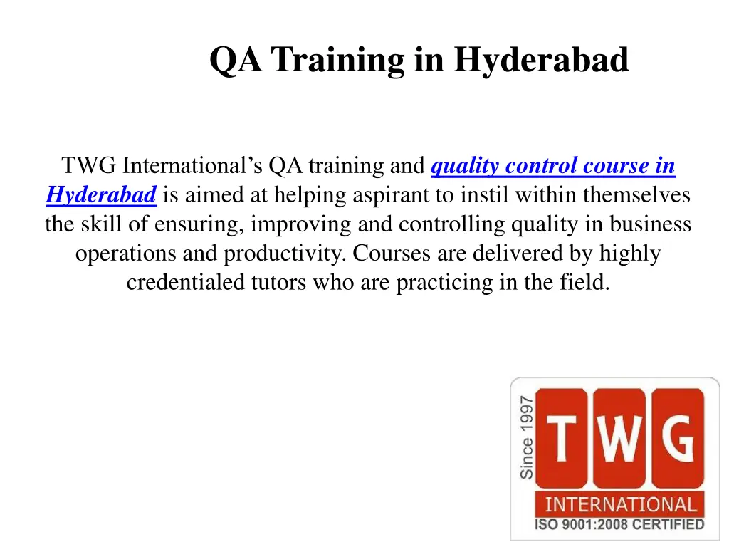 qa training in hyderabad