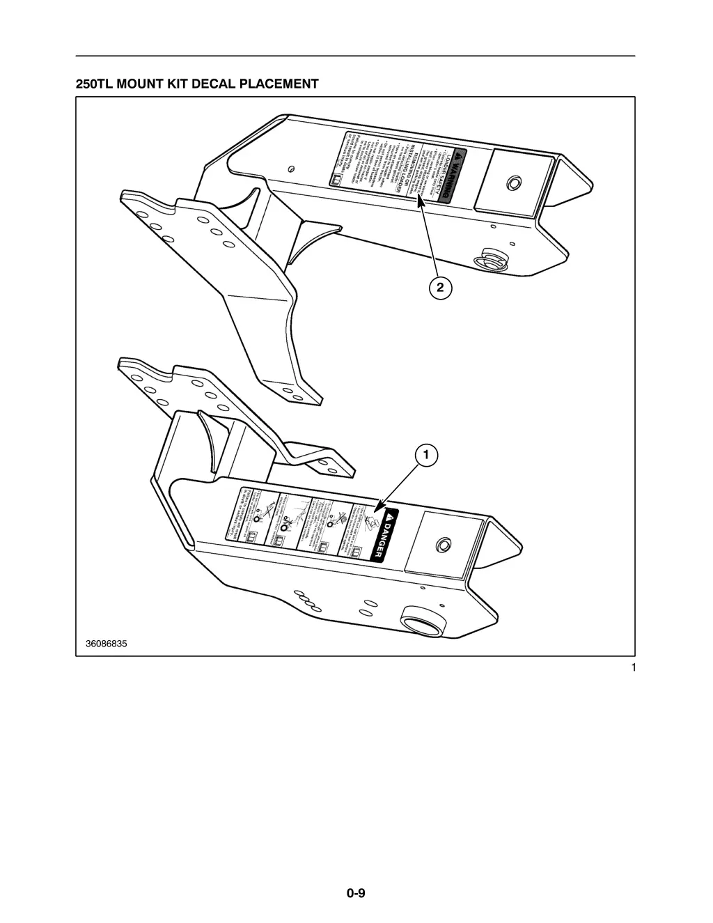 250tl mount kit decal placement