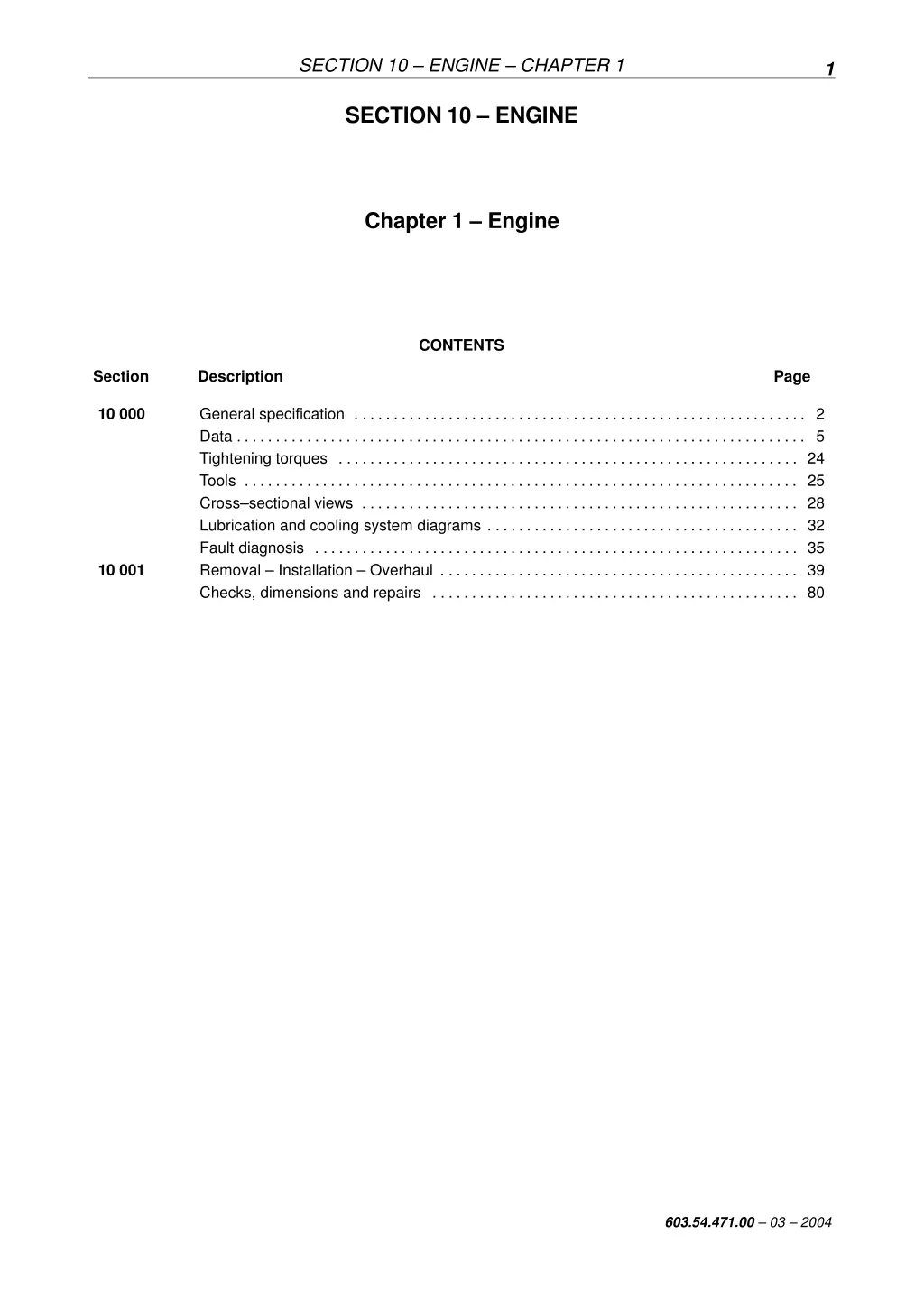 section 10 engine chapter 1