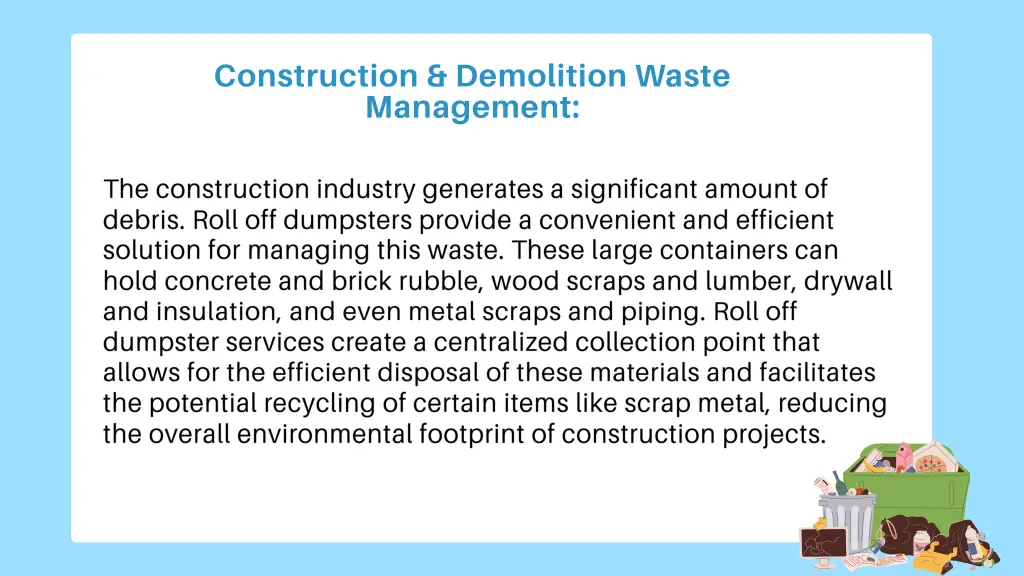 construction demolition waste management