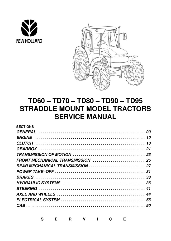 td60 td70 td80 td90 td95 straddle mount model