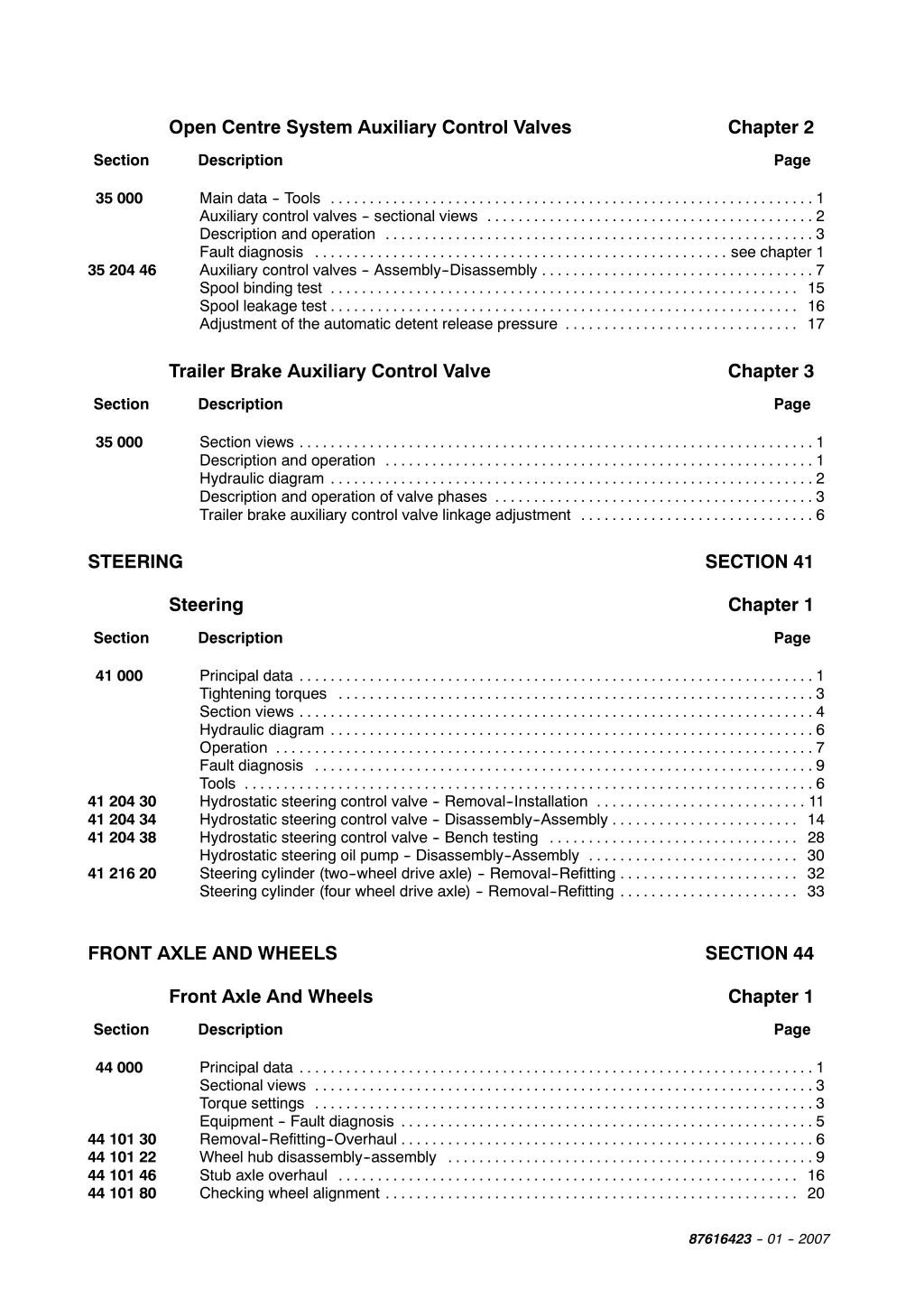 open centre system auxiliary control valves