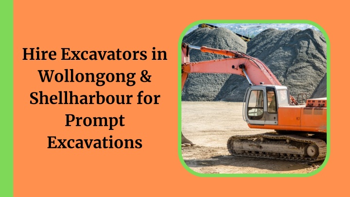 hire excavators in wollongong shellharbour