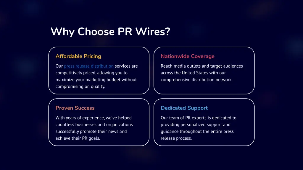 why choose pr wires