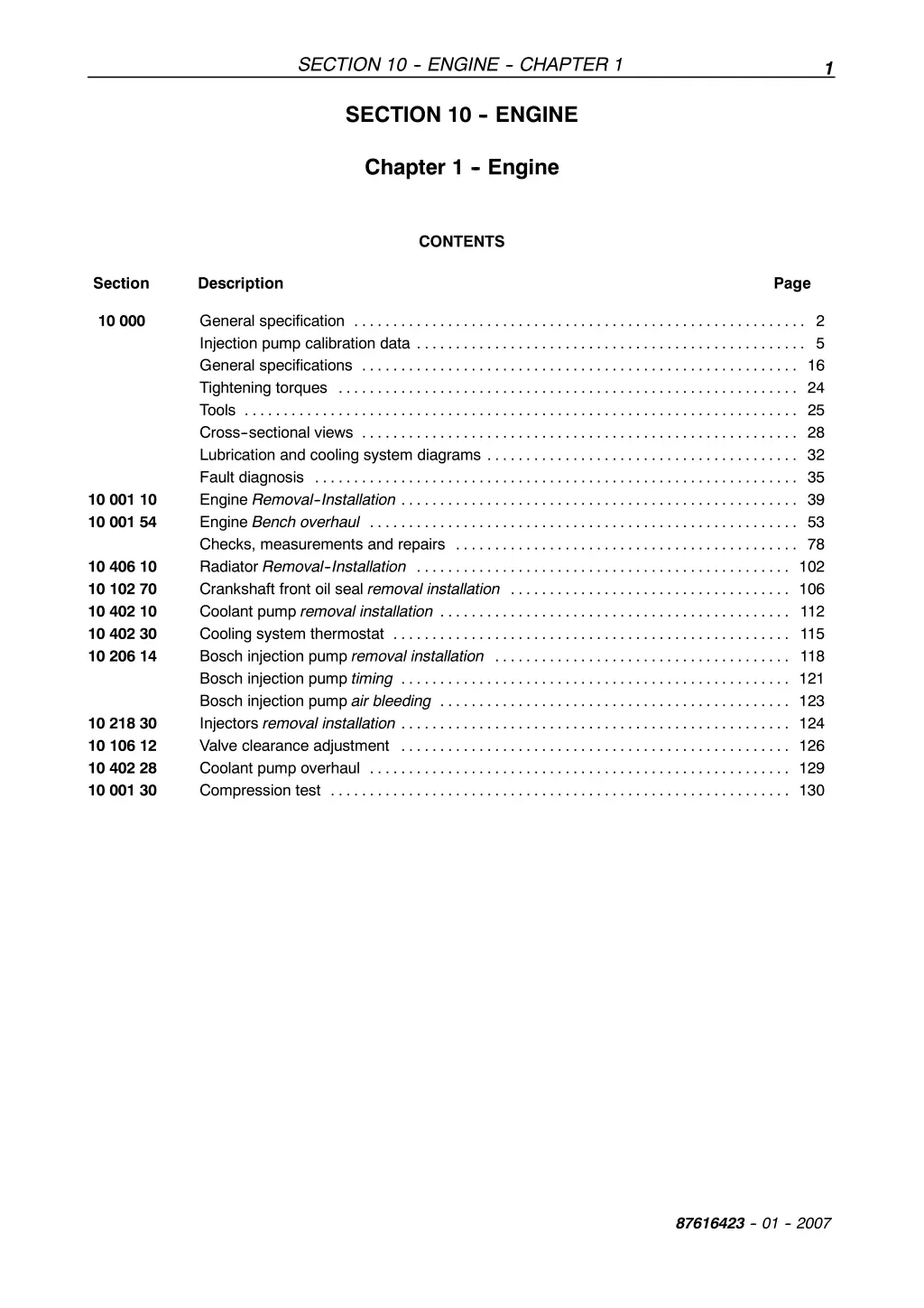 section 10 engine chapter 1