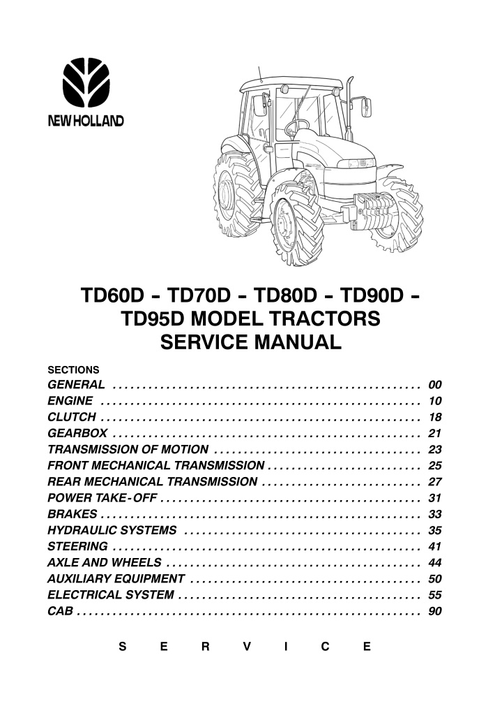 td60d td70d td80d td90d td95d model tractors