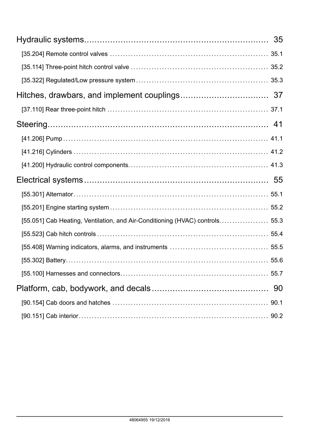 hydraulic systems 35