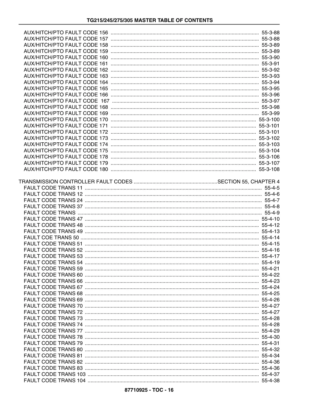 tg215 245 275 305 master table of contents 14