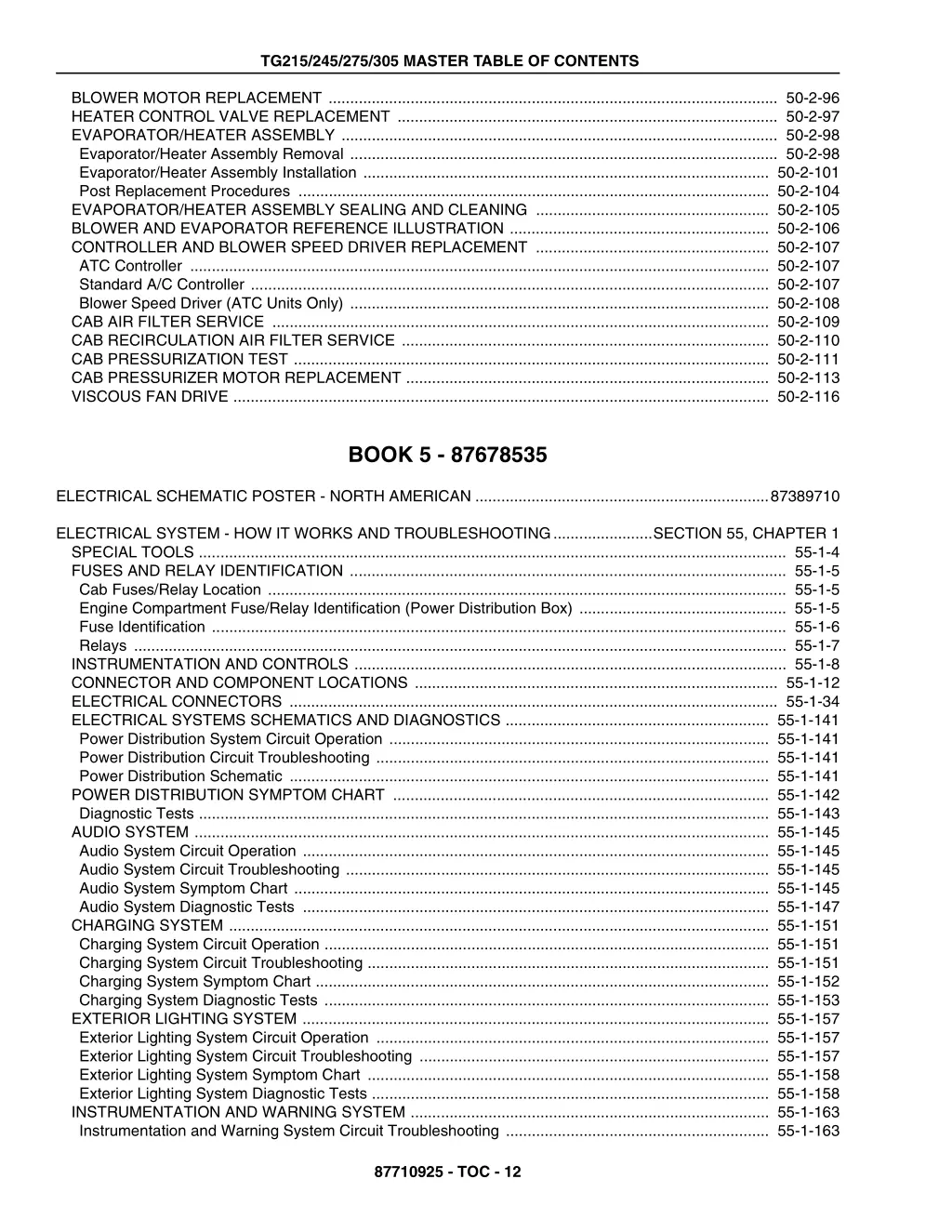 tg215 245 275 305 master table of contents 10