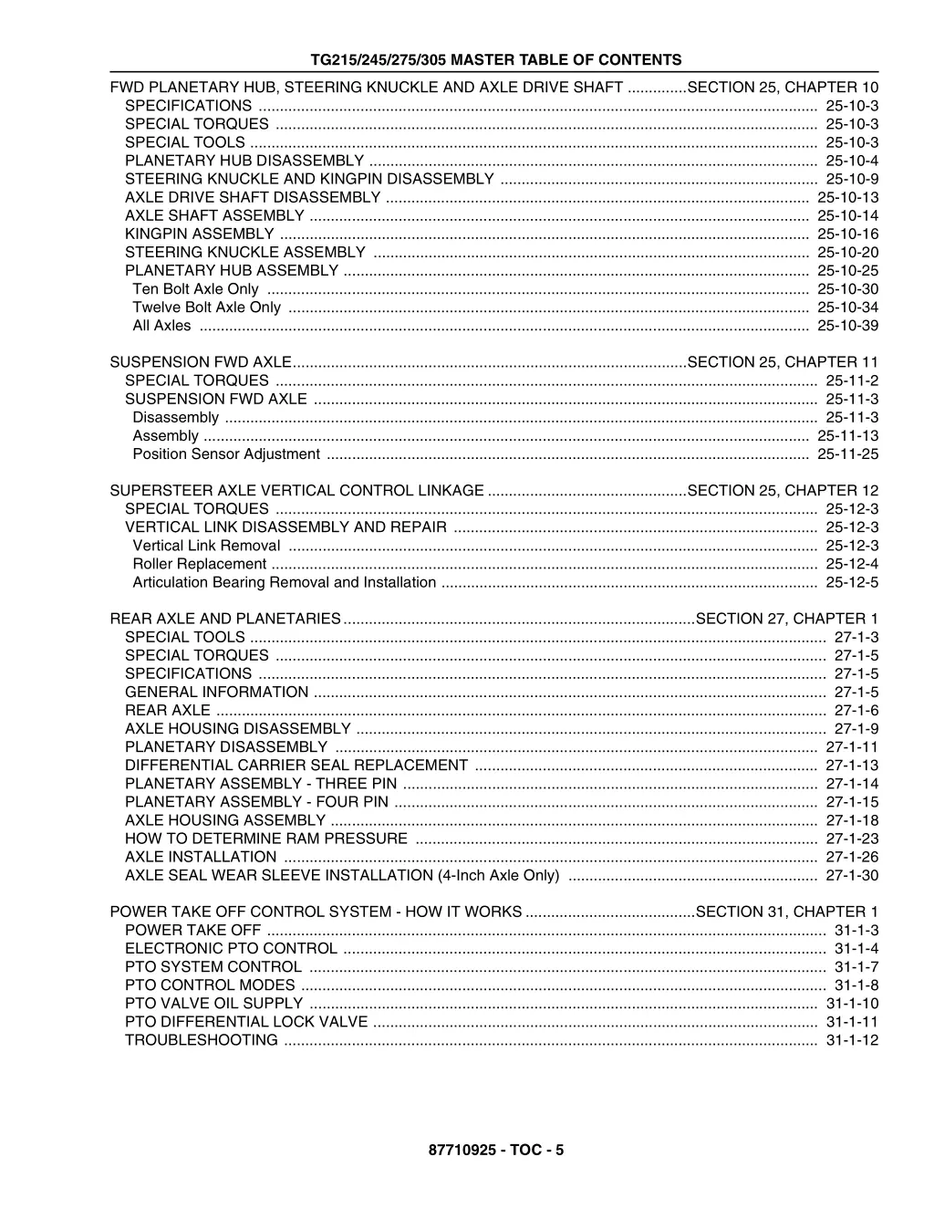 tg215 245 275 305 master table of contents 4