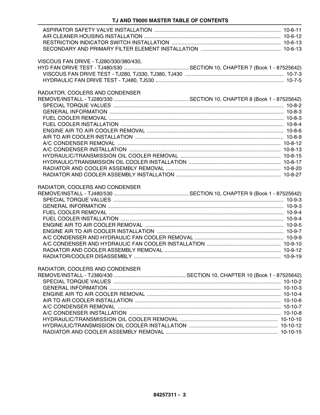 tj and t9000 master table of contents 2