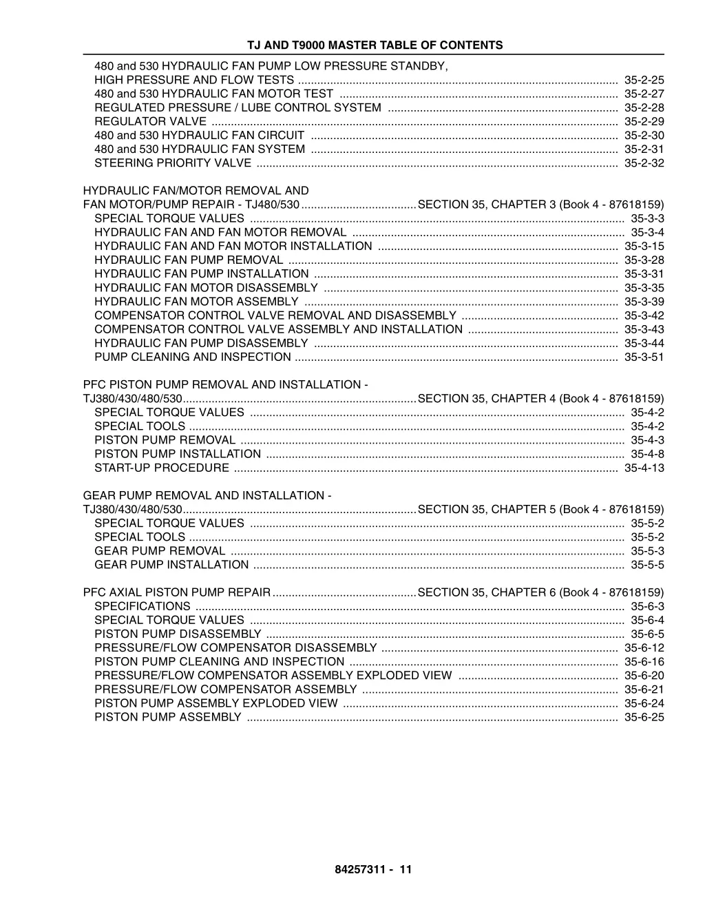 tj and t9000 master table of contents 10