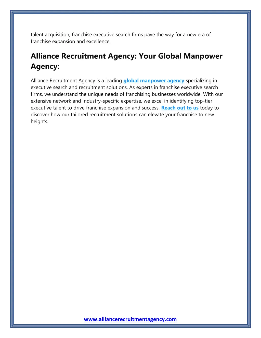 talent acquisition franchise executive search