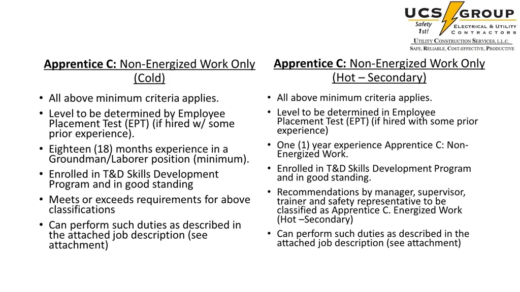 apprentice c non energized work only hot secondary