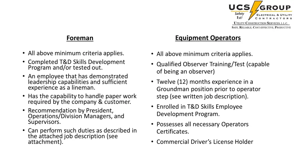 equipment operators