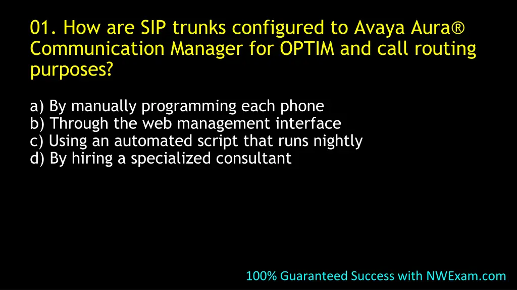 01 how are sip trunks configured to avaya aura