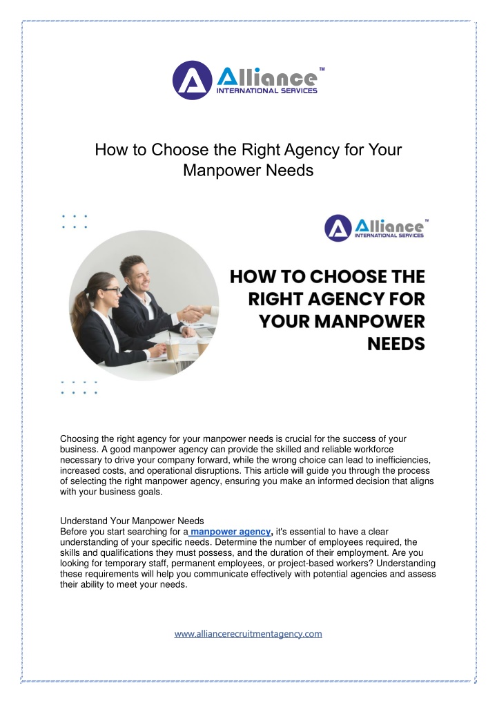 how to choose the right agency for your manpower