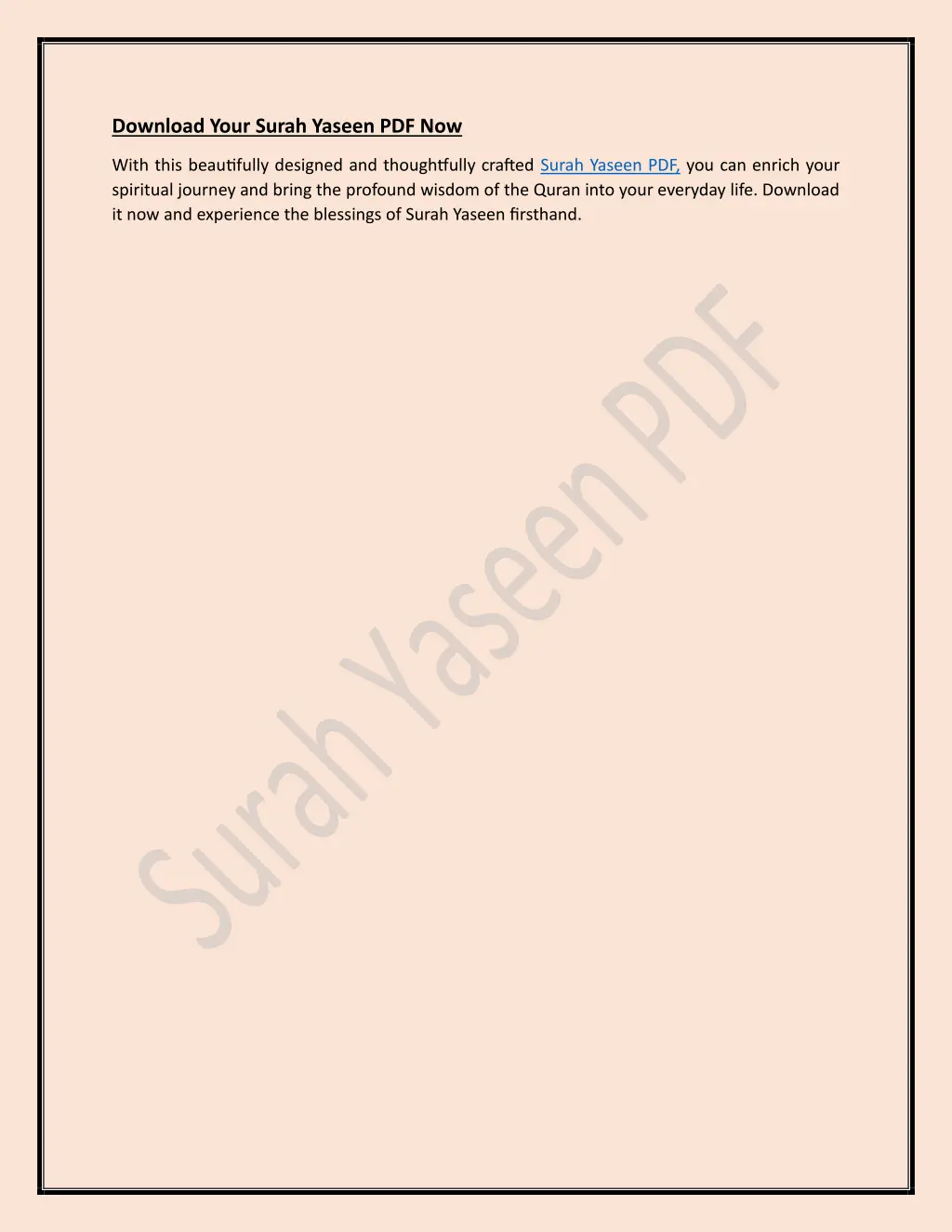 download your surah yaseen pdf now