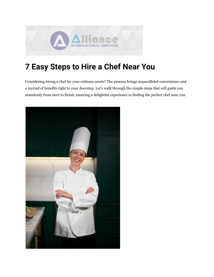 7 easy steps to hire a chef near you