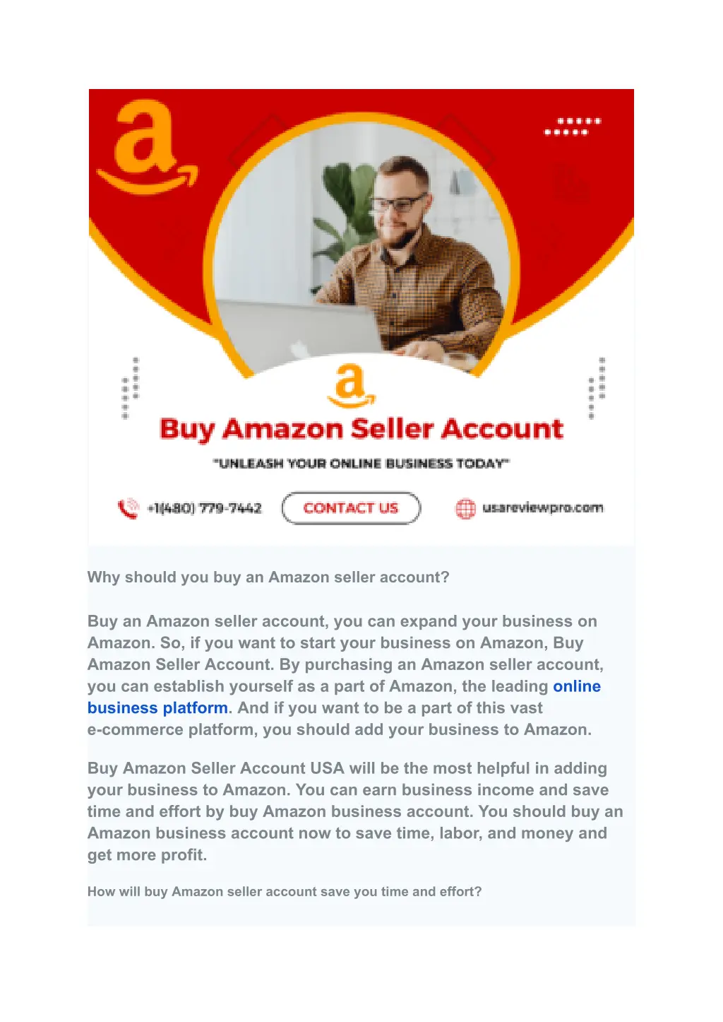 why should you buy an amazon seller account