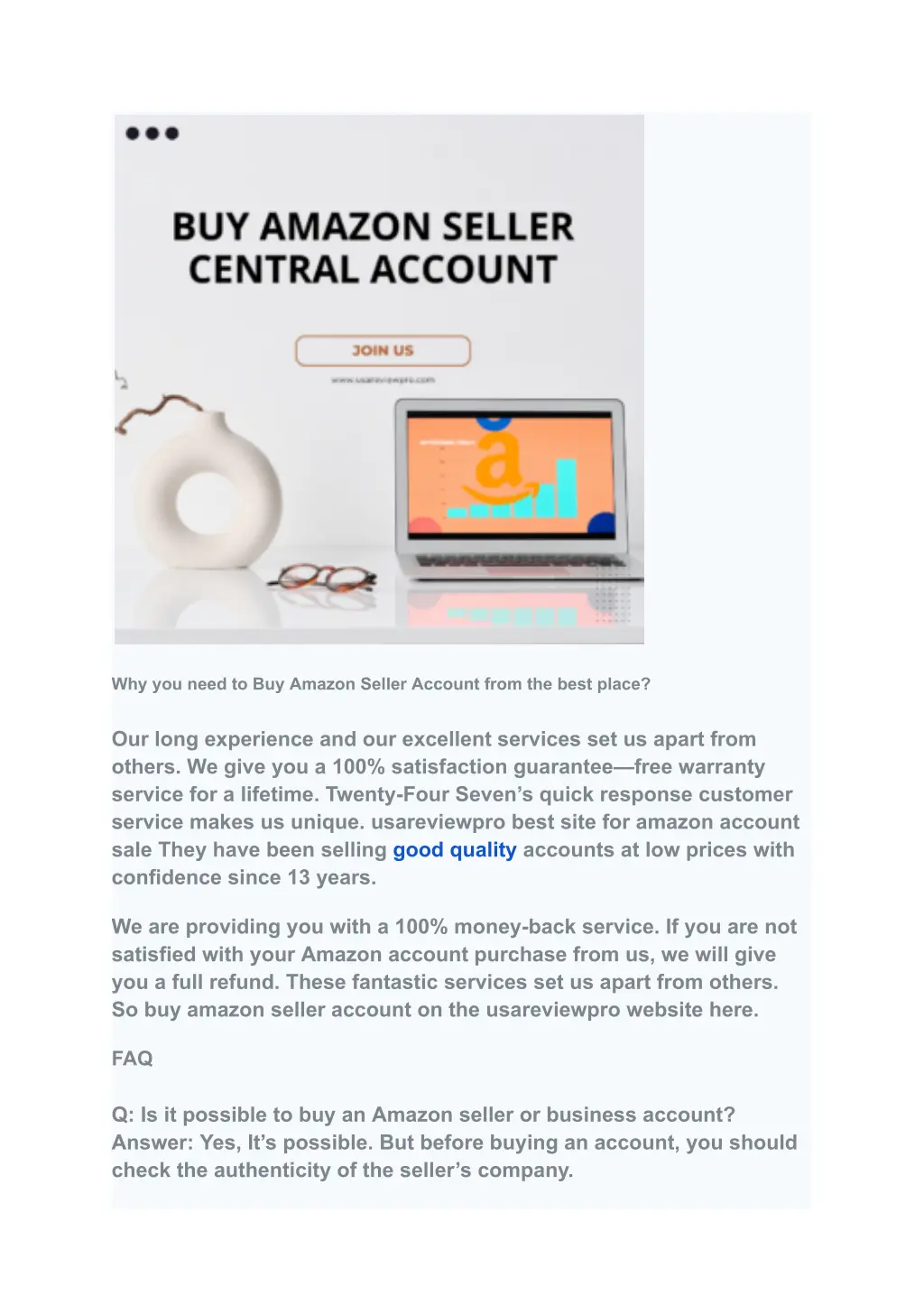 why you need to buy amazon seller account from