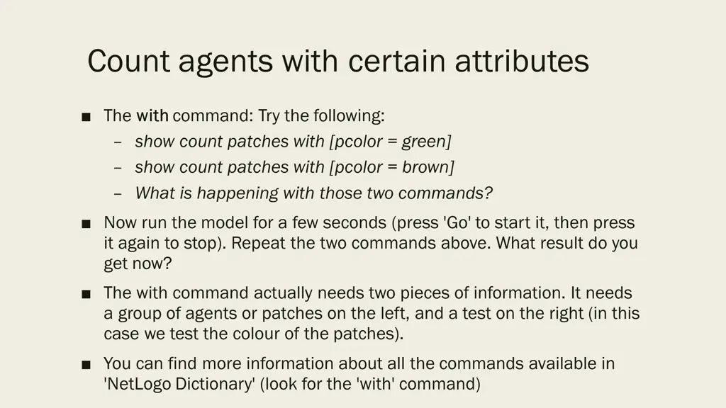 count agents with certain attributes