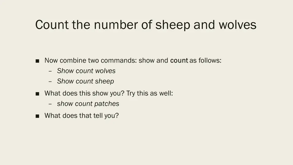 count the number of sheep and wolves