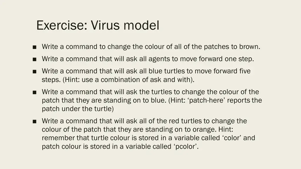 exercise virus model