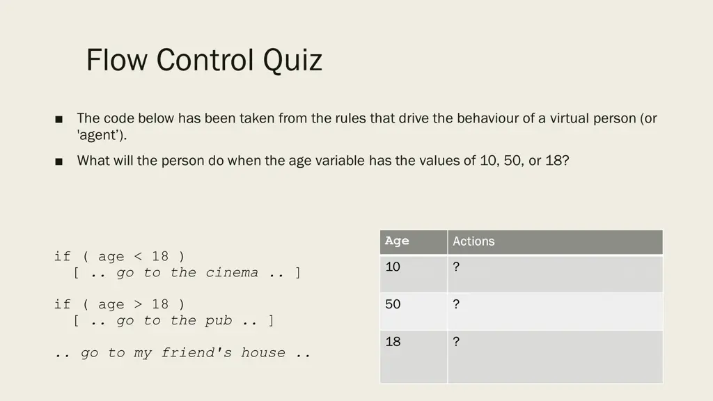 flow control quiz