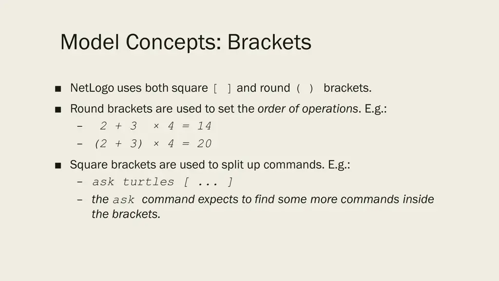 model concepts brackets