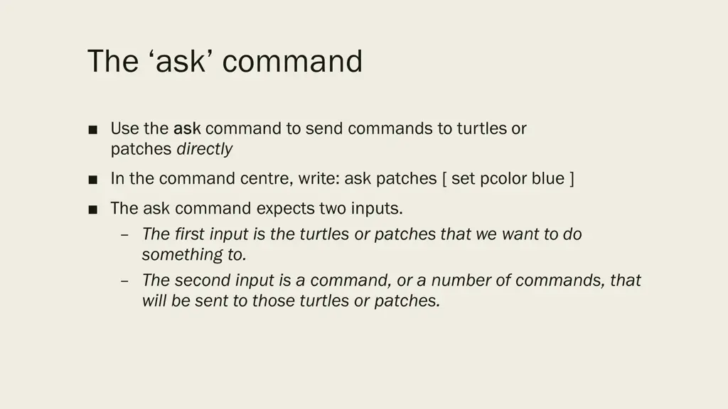 the ask command