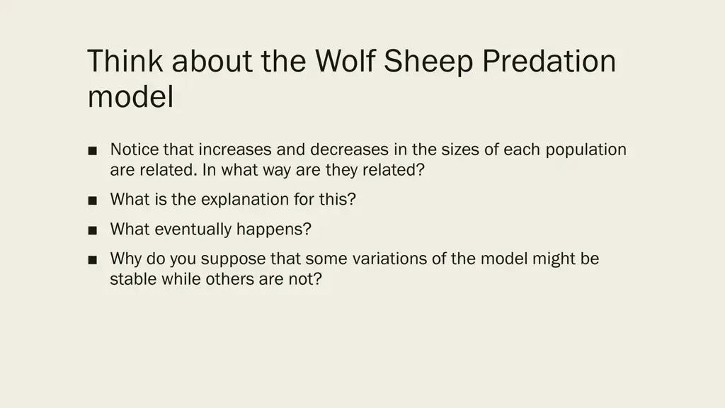 think about the wolf sheep predation model