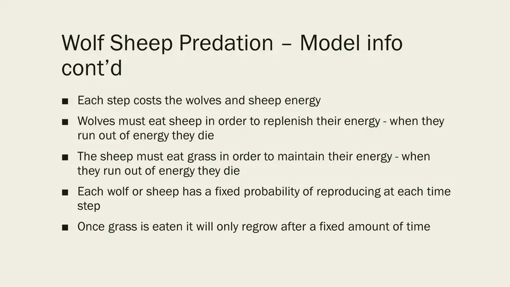 wolf sheep predation model info cont d