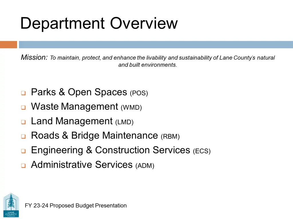 department overview