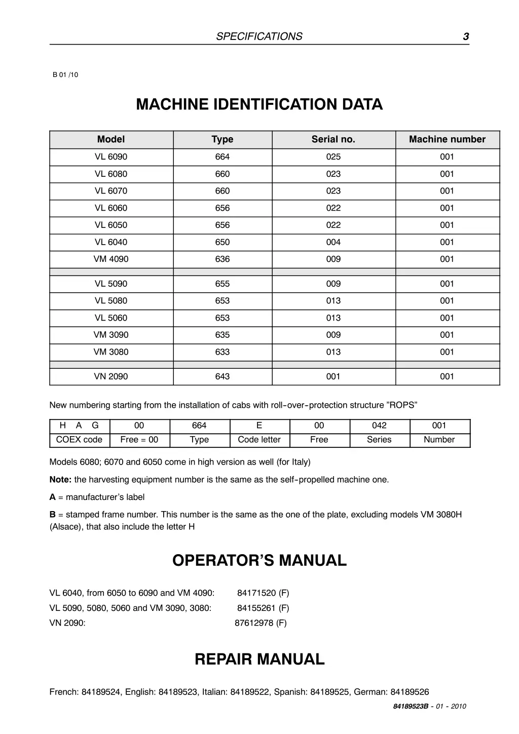 specifications 2